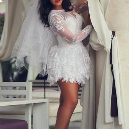 2015 Sexy Wedding Dresses Sheer Jewel Neckline..